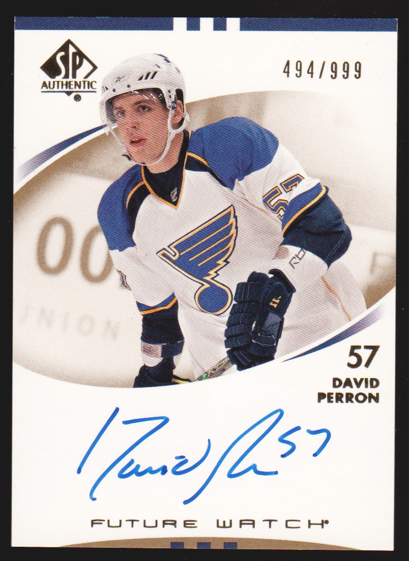 (image for) 2007-08 SP Authentic #243 David Perron AUTO RC